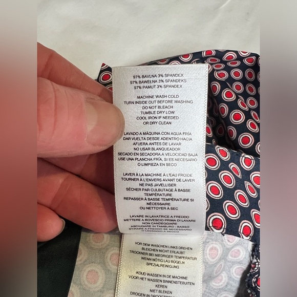 MICHAEL KORS Blue and pink circle pattern skinny pants size 6 - Picture 10 of 13